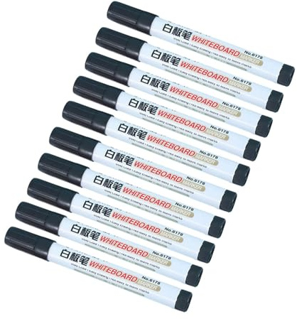 10 marcadores de pizarra blanca de 1,2 mm de ancho de línea borrable, de secado rápido, para suministros escolares, bolígrafo de tablero de mensajes