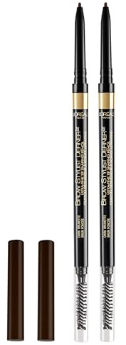 L'Oreal Paris Makeup Brow Stylist Definer Waterproof Eyebrow Pencil, Ultra-Fine Mechanical Pencil, Draws Tiny Brow Hairs and Fills in Sparse Areas and Gaps, Dark Brunette, 0.11 Ounce (Pack of 2)