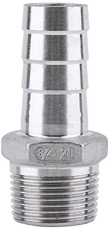 SS304 Conector de Manguera Racor de Tubería Adaptador de Manguera de Acero inoxidable Rosca BSP Macho(3/4 * 20mm)