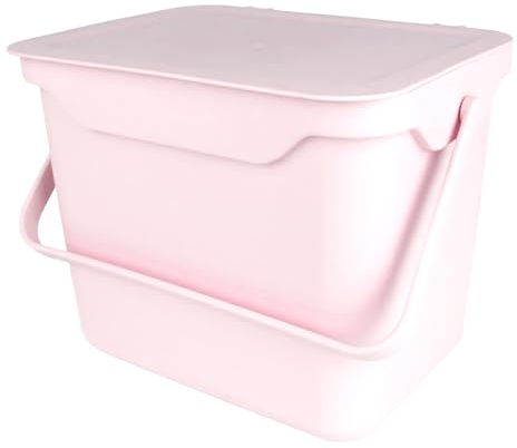 Easy Eco Pink Kitchen Compost Caddy/Food Recycling Waste Bin - 5 Litre (5L)