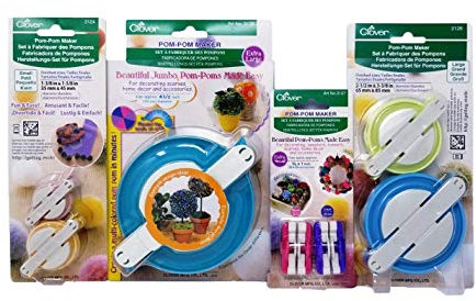 Clover Pom Pom Maker Set ~ inklusive Alle 7 verschiedenen Größen.
