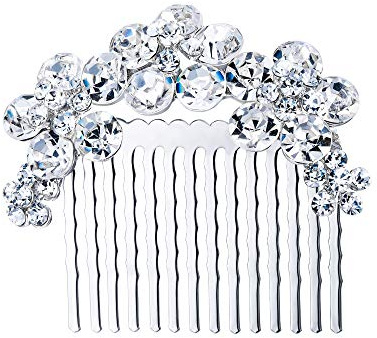 EVER FAITH Damen Haarkamm Perlen Kristall Prom Bankett Bruat Party Fashion Einfach Täglich Haar Schmuck Klar Silber-Ton