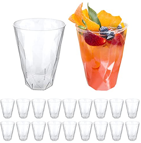 DoimoFlair Cocktail Glass Reusable Cups Ice 41 cl Plastic Transparent Milky Look Set of 20