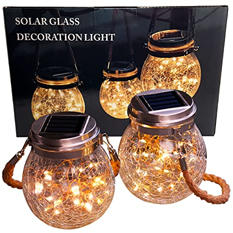 2x LED Solarglas - LED Solar Einwegglas 30 LEDs 11,5x14,5cm warmweiß inkl. Akku - 2 Gläser im Set Gartenlampe Solarlampe Solar-Laterne