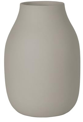 blomus Vase -COLORA- | Blumenvase aus Keramik | Farbe Mourning Dove | Größe L Ø14x20H cm | hochwertige Handarbeit
