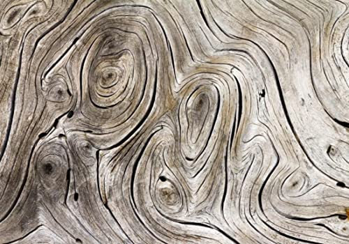Fototapete 3D Effekt Vliestapete Vintage Abstrakte Geometrische Kunst Holzmaserung Holz Tapeten Wand Wallpaper Wandbilder Wanddeko 200x140cm