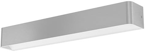 EGLO LED Wandlampe Sania 5, 1 flammige Wandleuchte, minimalistisch | Wandbeleuchtung aus Metall in Nickel-Matt, Weiß, Kunststoff in Satiniert, LED Badezimmer Lampe warmweiß, L 62 cm, IP44