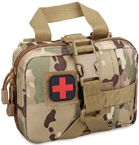 Dsoar Kit de Primeros Auxilios tácticos de Emergencia Vacío, Viaje al Aire Libre Portable Bolsa médica de Primeros Auxilios(Camuflaje)