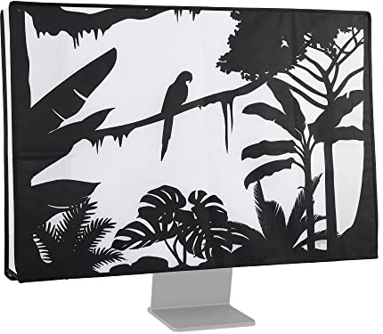 kwmobile Housse écran ordinateur compatible avec 31-32 moniteur - Protection d'écran PC - noir-blanc