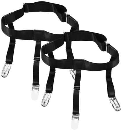 GALPADA 2stücke Herren Shirt Stays Verstellbar Elastisch Anti-rutsch Beinhalter Hemd Halter Starkes Clip-system Für Dauerhaftes Shirtfixieren Und Zusätzlichen Komfort