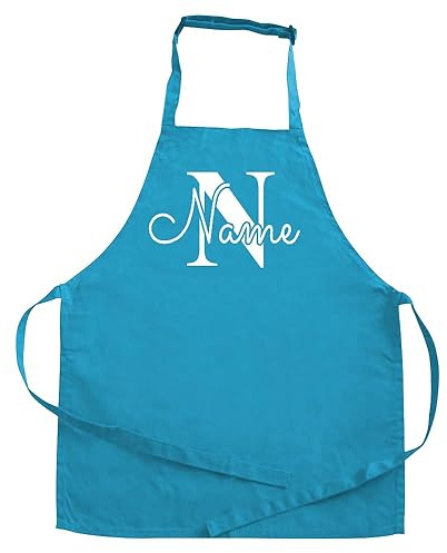Elefantasie Personalisierte Kinderschürze mit Name, Kochschürze für Backen, Kochen, Geschenkidee für Kinder ab 3 Jahre Motiv Buchstabe