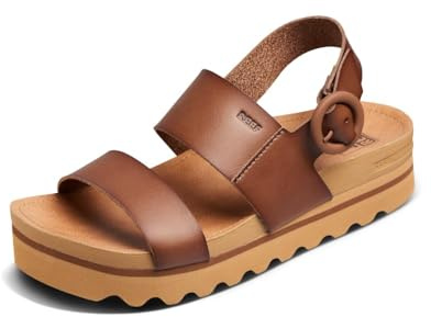 Reef Vista Hi Buckle Womens Platform Fashion Sandal, Arch Support, Ultra Soft Cushion Footbed, Espresso, 8.5