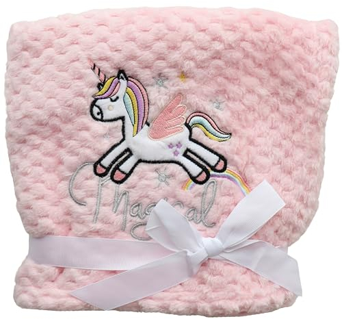 FENSILO Babydecke Bettdecke Kinderwagen Geschenk Decke Baby-Überwurfdecke Kinderdecke Kuscheldecke Tagesdecke Plüsch warme 94x72 Neugeborene Krabbeldecke rosa