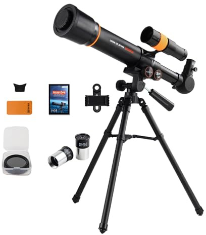 Télescopes Astronomie pour, Télescopes Spatiaux Monoculaires Extérieur, Trépied pour Monoculaire, Réfracteur Portable, Télescope Astronomique pour pour La Science Précoce, Jumelles