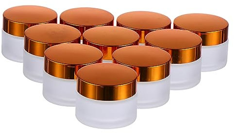 MAGICLULU 10 Stück 30g Glas Cremedöschen mit Golddeckel Nachfüllbar und Tragbar für Kosmetikaufbewahrung zu Hause und Reisen