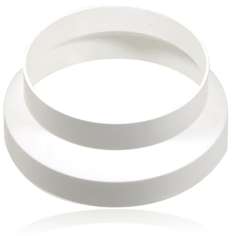 SPARES2GO Air Con Hose Adaptor 125 to 150mm 6 to 5 Round Reducer Increaser White Step Air Conditioning