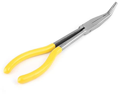 Pinza Lunga 270 Mm Extra Lunga con Becco Piegato a Forma di O, Strumento di Riparazione per Artigianato (Esteso 45°)