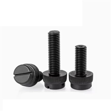 10–50 Stück M3 M4 M5 M6 M8 Schwarze Schlitz-Nylon-Rändelschraube PA66 Nylon-Kunststoff-Handdrehschraube Computer-Handschrauben(M6x35 (20pcs))