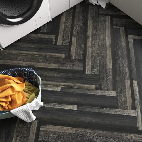 LaCheery 36 Piezas Suelo Vinilo Autoadhesivo Madera Suelo Vinilico Adhesivo Cocina Vinatge Marron 90cm x 15cm Suelos De Vinilo Adhesivos para Suelos Dormitorios Cobertura 4.86㎡ Resistentes al Desgaste