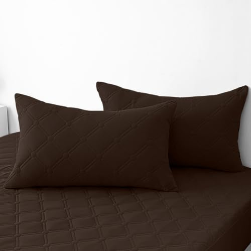 Ystyle Federe Cuscino Letto Impermeabili 50x80cm (Set di 2), Federe Copricuscini Letto Antigraffio, Federa da Cuscino Antiacaro, Chiusura a Busta, Ipoallergico Lavabili Resistenti, Caffè Scuro