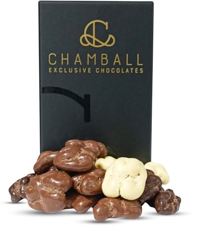 Pack de Nueces con Chocolate Blanco, Negro y con Leche | Bombones Gourmet Artesanales | Frutos Secos Premium Con Chocolate | Regalo Dulce Original, Capricho de Tres Sabores PREMIUM CHAMBALL