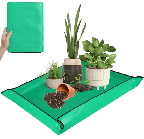 GeeRic Grand Tapis de Rempotage pour Plantes d'intérieur, Tapis de Rempotage Imperméable, pour Transplantation/Division et Contrôle de la Saleté, Rectangulaire et épais
