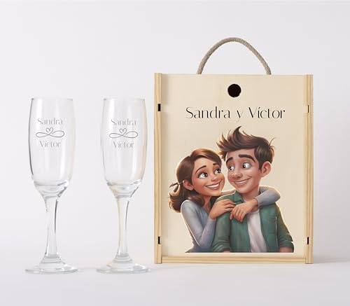 NANNUK | Copas De cava Personalizadas De Cristal | Regalos Para Mujer Y Hombre | Copas De cava Grabadas | Regalo Dia de la Madre (Infinito, CREA TU COPA 2 COPAS)