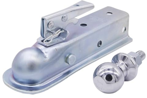 Acoplador de remolque recto de 2 pulgadas con bola de enganche de 2 pulgadas 50 mm y el canal de 2 pulgadas se adapta a ATV UTV Cargo Buggy compatible con varios remolques de 3500 libras