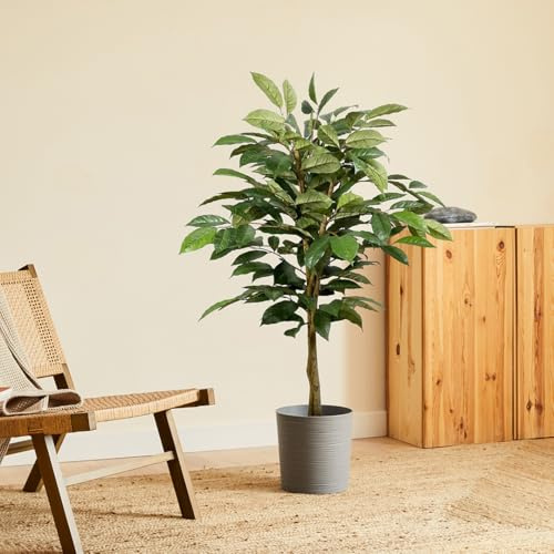 BLAINE Planta Artificial de Café 135 cm Decoración de Interiores y Terrazas con Aspecto Hiperrealista Que No Necesita Mantenimiento