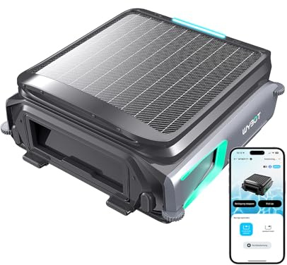WYBOT F1 Solar Pool Skimmer, Poolroboter mit Akku, Ultra-Leise, App-Steuerung, Für alle Pools, Schwarzgrün (Ladegerät Nicht im Lieferumfang enthalten, Siehe Sonderangebot)