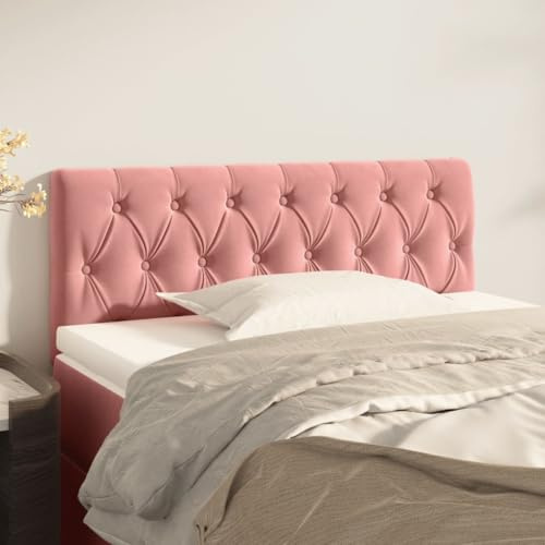 Owoxanthellate Rosa Bettkopfteil 90 cm Samt höhenverstellbar 78-88 cm luxuriöses Wandkissen gepolstert massives Holz Kopfteilbezug für Schlafzimmer Gästezimmer