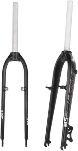 Forcella Rigida MTB L 26 27.5 Tubo Dritto Senza Filettatura 1-1/8 QR 9x100mm Disco Freno V Forcelle Anteriori per Mountain Bike in Lega di Alluminio Ultraleggera, Gray+White, 26