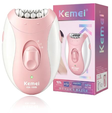 KEMEI 189B Electric Epilator for Women, LED Light & IPX5 Waterproof
