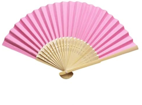 40 st bärbar handfläkt vikbara återanvändbara pappersfläktar för kvinnor bröllopsfest presenter lätt för gör-det-själv för hem (rosa)