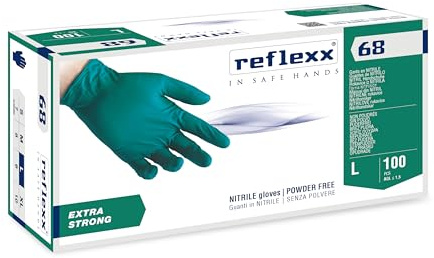 Reflexx R68/L Nitrilhandschuhe, puderfrei, gr 6,0, grün, 100 Stück, L, grün, 100