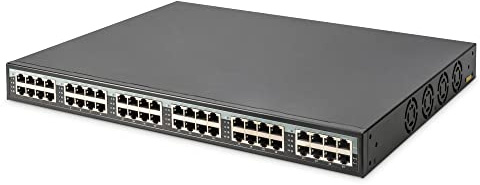 DIGITUS PoE+ Injektor - 24 Port - IEEE802.3at - Gigabit Ethernet - 19-Zoll Rack - 370 Watt gesamt - bis zu 30 Watt/Port
