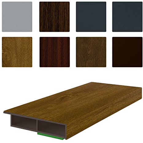 NOBILY Fenster/PVC Deckleiste, 30mm Breite x 7mm Höhe,selbstklebend, Hohlkammerleiste mit Überstand für Wandabschluss inkl. Schaumklebeband, jede Leiste 1950mm, Flachleiste, Farbe Golden-Oak