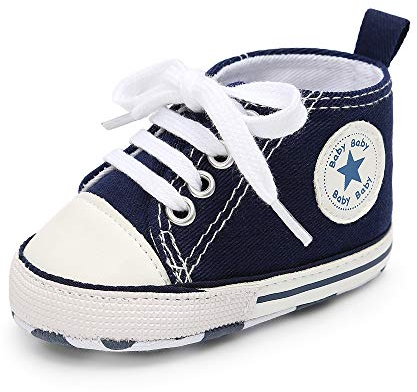 Geagodelia Baby Lauflernschuhe Weiche Krabbelschuhe Babyschuhe für Kleinkind Jungen Mädchen FX-12102 (6-12 Monate, Dunkelblau)