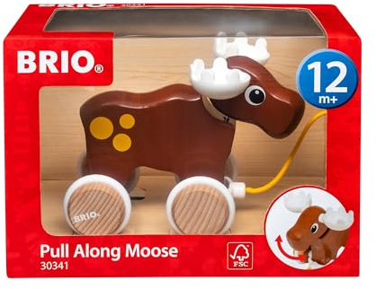 BRIO 30341 Dragleksak Älg | Pull Along Moose. 1 del. För barn från 12 månader.