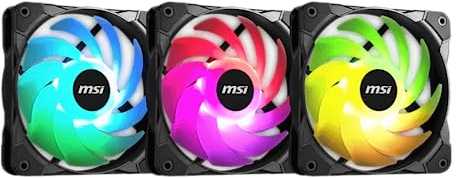 MSI MAX F12A-3 120 mm Gehäuse Lüfter (3 x 120 mm Lüfter, 3er Pack, schwarz, ARGB), A-RGB
