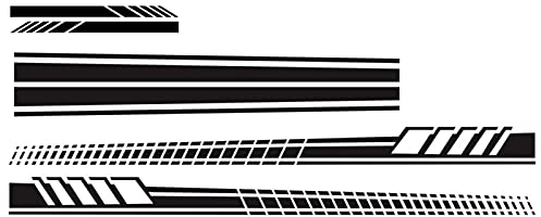Goolsky 5 Stück Autoaufkleber, Aufkleber für Karosserie, Streifen, Auto, Seite, Körper, Motorhaube, Rückspiegel, Aufkleber, Racing-Set