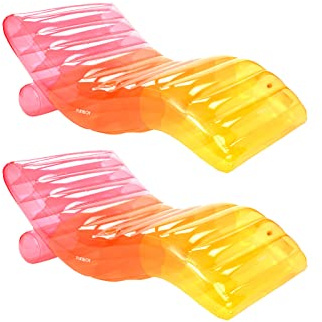 FUNBOY RBWCHAIR-Bundle Pool Float, Rainbow Chaise Lounger 2 Pack