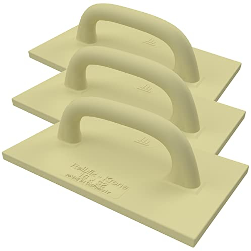 Kronen Hansa Lot de 3 planches à râper en polyuréthane pour maçons et carreleurs (planche à râper en plastique pour lisser, râper et équilibrer le brossage, longue durée de vie, épaisseur 15 mm, 320