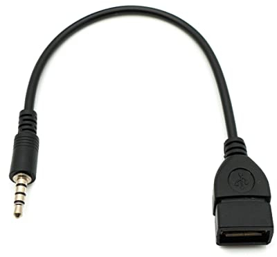 System-S Câble Audio USB 20 cm Jack 3,5 mm mâle vers 2.0 Type A Femelle AUX en Noir