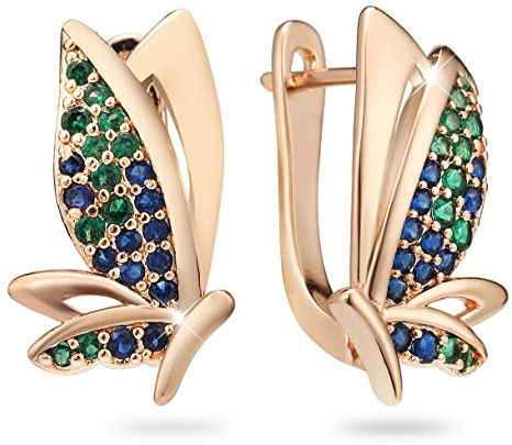 Richapex Ohrringe Gold,18K Vergoldete Kleine Creolen Schmuck Für Damen Und Mädchen - Hypoallergene Goldene Kreolen, Geburtstagsgeschenk Für Frauen(Blau)