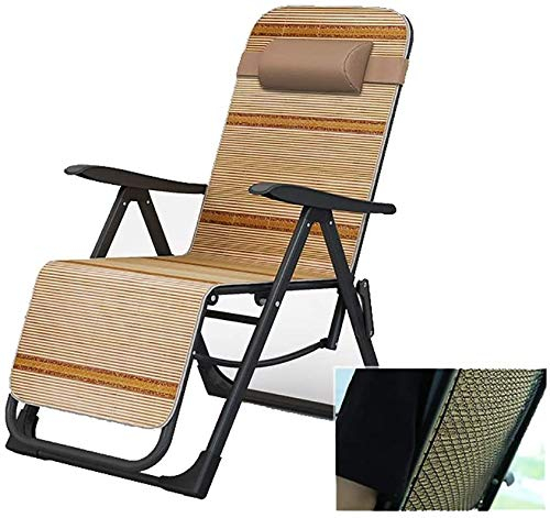 Sonnenliege Gartenstühle Zero Gravity Patio Lounger Chair Klappstuhl Outdoor-Liegen für Patio Tragbare Sun Garden Lounger Support 200 kg (Farbe, Bambusmatte), Bambusmatte