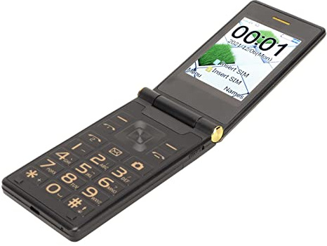 Téléphone à Rabat Senior, Téléphone Portable à Grand Bouton pour Personnes âgées, Téléphone Mobile à Double écran avec écran Tactile de 3,0 Pouces, Double SIM, 5900 MAh 1,3 MP,