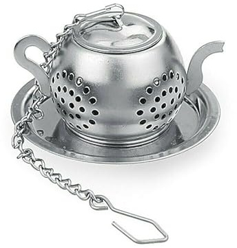 ARA CHOICE Tea Pot Stainless Steel Loose Leaf Tea Infuser Strainer Herb Filter Spice Filter Diffuser with Chain Hook Tea Infuser Mesh Seasoning Bag Herbal Leaf Bucket Brewing Loose Leaf Spice Ball