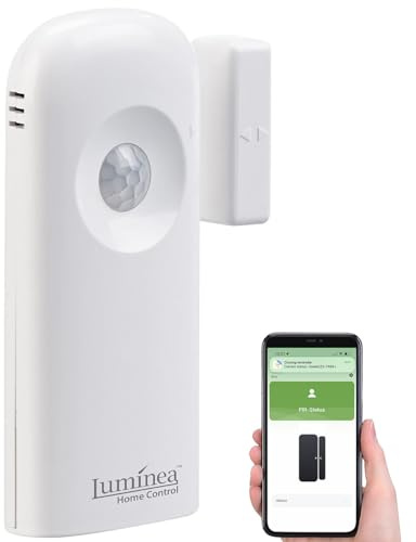 Luminea Home Control WLAN Bewegungsmelder: Smarter 2in1-WLAN-Tür-/Fenstersensor und PIR-Sensor, App, Sprachbefehl (Bewegung Melder Batterie Alarm, Bewegungsmelder Fenster, Laptop)