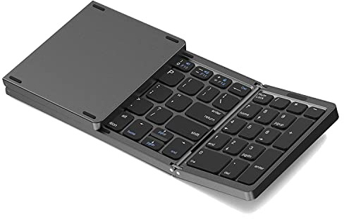 Niniang Clavier Bluetooth Pliable, Clavier sans Fil Rechargeable USB pour iOS, Android, PC Windows Smartphone-Noir